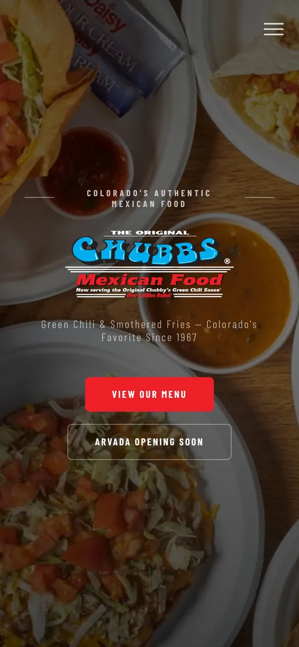 The Chubbs homepage on a phone